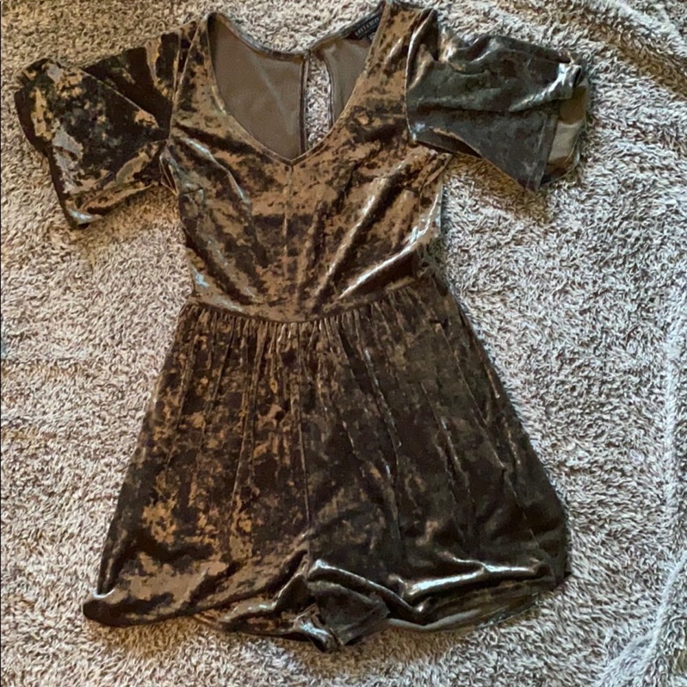 Green Velvet Romper